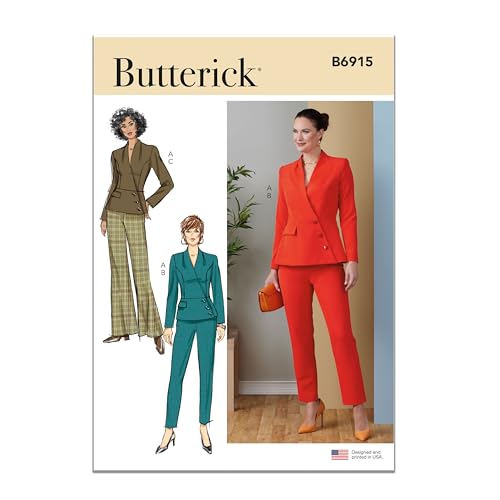 Butterick Schnittmuster-Set für Damenjacke und Hose, Design Code B6915, Größen 36-38-40-42-44 von Butterick