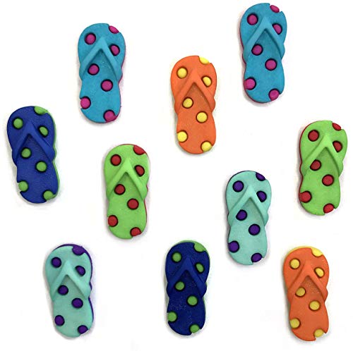 BUTTONS GALORE, INC 4340 Button-Themen-Set, flippige Flip-Flops von Buttons Galore