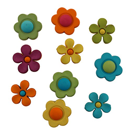 Buttons Galore Knöpfe aus robustem Kunststoff "Backyard Blooms", mehrfarbig von Buttons Galore