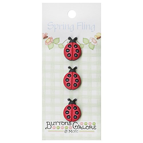 Buttons Galore Knöpfe aus robustem Kunststoff "Ladybugs" Durable Plastic Stylish Button von Buttons Galore