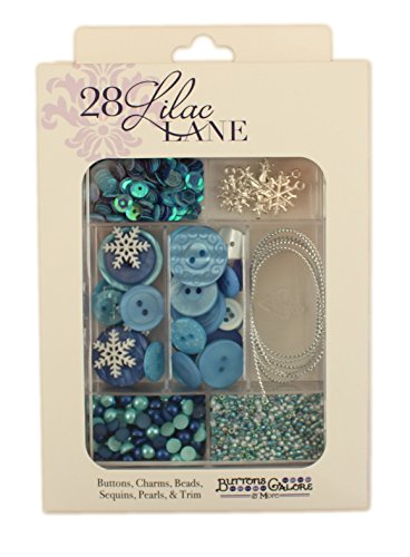 Buttons Galore Lilace Lane Let It Snow, Kunststoff, Sortiert, 1x1x0.2 cm von Buttons Galore