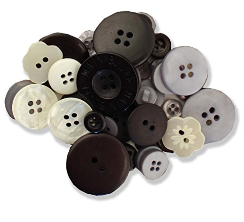 Buttons Galore Tasten Fülle, Kurzwaren Hand gefärbt Tasten, 100 g, Neutral Farben von Buttons Galore