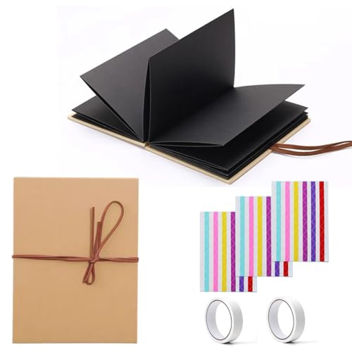 5 inch Fotoalbum zum Selbstgestalten, Fotoalbum zum Einkleben, 34 Schwarze Seiten DIY Scrapbooking Set als Abschluss Geschenk, Hochzeitstagsgeschenk, Valentinstag Geburtstagsgeschenk von BHHBMT