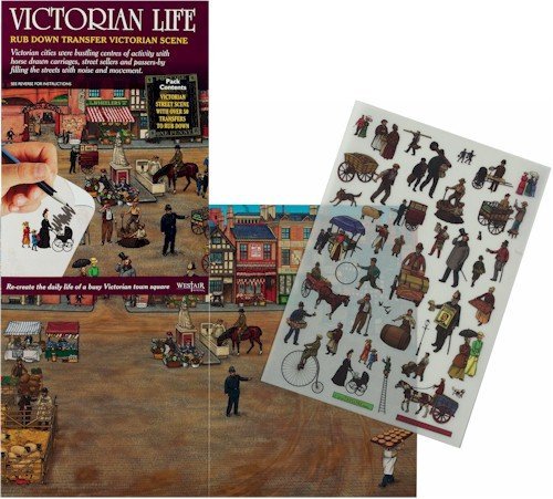 Victorian Life - Rub Down Transfers - Victorian Street Scene by Buzz von Buzz