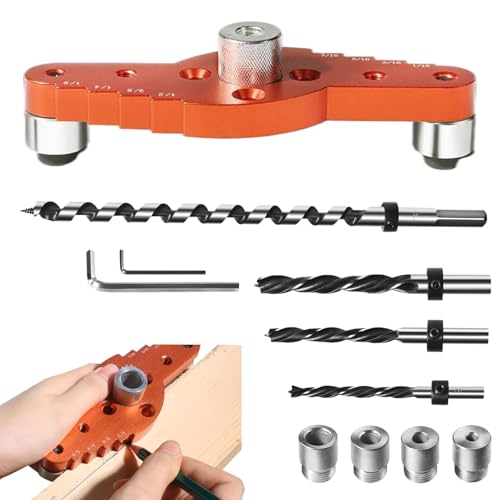 Bvizyelck halterungs-Installationslehrensatz, Dübellehrensatz für schwebendes | Bohrer-Set, schwebendes, 1/2 x 11,8 Zoll Jig Kit | Zentrier-Hardware-Kit, gerade Loch-Bohrführung für die von Bvizyelck