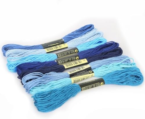 8 Stück 7,5 m blaue Baumwoll-Stickgarn, Stickgarn, DIY, Freundschaftsbänder, Handwerk, Nähknäuel, modische Sticktwist für Kunst, Handwerk, Nähen 8 Stück 7,5 m blaue Baumwoll-Stickgarn, Stickgarn, DIY, Freundschaftsbänder, Handwerk, Nähknäuel, modische Sticktwist für Kunst, Handwerk, Nähen von Bwexxt