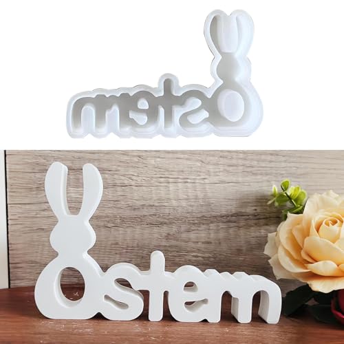 3D Hase Silikonformen Gießformen Ostern, DIY Hasen Silikonform Ostern, Osternhase Gipsformen Zum Gießen, Kaninchen Gießformen Silikon Frühling, Ostern Silikon Gießform Für Handwerk (1Pc) von Bxjinkele