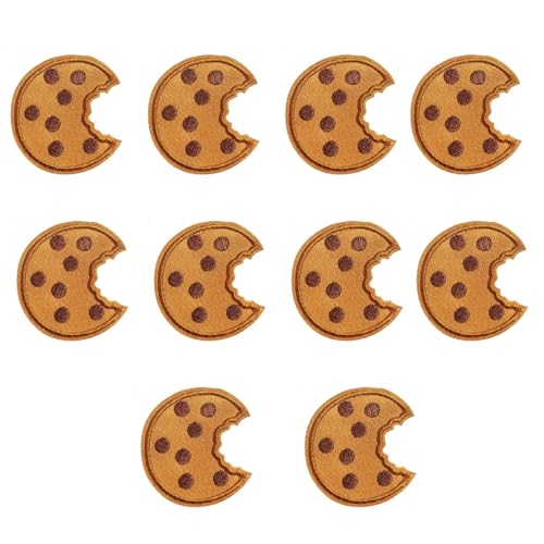 Cookies Aufnäher Zum Aufbügeln, Keks Aufnäher, Kekse Bestickter Stoffaufkleber, Dekorativer Keksaufnäher Patch, Gesticktes Etikett, Gebügeltes Gesticktes Abzeichen, Diy Keks Stickerei Patch (10Pcs) von Bxjinkele