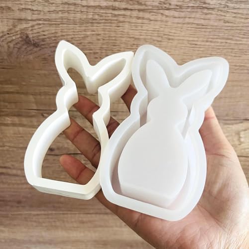 Silikonformen Gießformen Ostern, DIY Hasen Silikonform Ostern, 3D Hase Osternhase Gipsformen Zum Gießen, Kaninchen Gießformen Silikon Frühling, Ostern Silikon Gießform Für Handwerk (L) von Bxjinkele