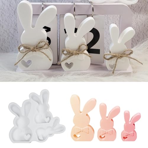 Silikonformen Gießformen Ostern | DIY Hasen Silikonform Ostern | Gießformen Silikon Ostern | Kaninchen Gießformen Silikon Frühling | 3D Hase Silikonformen | Osternhase Gipsformen Zum Gießen (A) von Bxjinkele