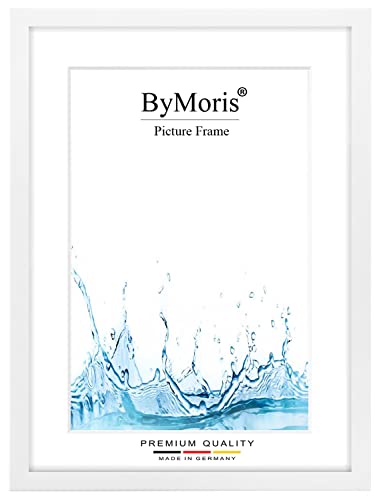 ByMoris Bilderrahmen nach Maß 24 x 30 cm in Weiss Matt mit Antireflex-Acrylglas, Poster Puzzle Portrait Foto Holz Rahmen von ByMoris