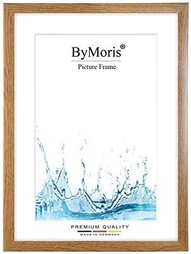 ByMoris Bilderrahmen nach Maß 61 x 91.5 cm in Eiche Rustikal mit Antireflex-Acrylglas, Poster Puzzle Portrait Foto Holz Rahmen von ByMoris