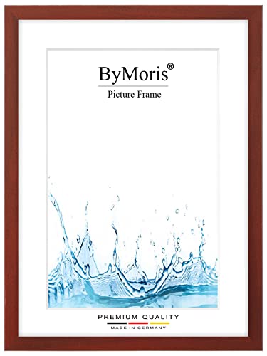 ByMoris Bilderrahmen nach Maß 72 x 102 cm in Rot gewischt mit Antireflex-Acrylglas, Poster Puzzle Portrait Foto Holz Rahmen von ByMoris