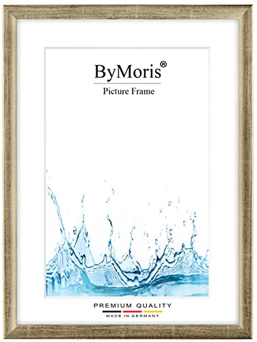 ByMoris Bilderrahmen nach Maß 72 x 102 cm in Silber Leaf mit Antireflex-Acrylglas, Poster Puzzle Portrait Foto Holz Rahmen von ByMoris
