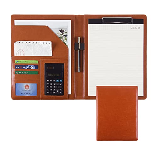 Portfolio-Ordner, A4 Padfolio Portfolio-Hülle Portfolio-Ordner Binder Organizer-Ordner Business-Ordner Notizblock-Ordner mit PU-Leder-Ordner Schreibblock Geschenk Lebenslauf-Portfolio für(Brown,8 digi von ByNGSDCC