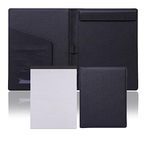 Portfolio-Ordner, Portfolio-Ordner aus PU-Leder for A4-Notizblockhalter, Business-Padfolio for Lebensläufe, Notizblöcke und Vorstellungsgespräche, Padfolio-Ordner im Letter-Format for Damen/Herren(Bla von ByNGSDCC