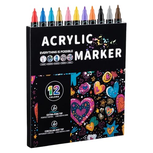 Acrylic Paint Markers | Double Tip Markers | Water Soluble Markers | Acrylic Paint Pens | Drawing Enthusiasts Markers | Ceramic Painting Marker Rock Painting Pens for Artists & Drawing Enthusiasts von Byeaon