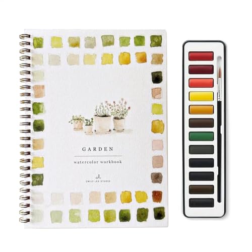 Aquarellmalerei Kit, Teen -Kunstartikel, Kinder -Aquarellbuch verbessert Kreativität, tragbar und einfach zu bedienen, 26x18 cm/10.24x7,09 Zoll, für Anfänger und erfahrene Maler von Byeaon