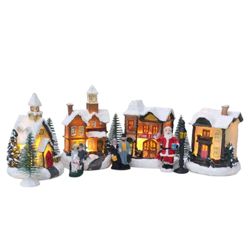 Byeaon Christmas Village Houses, Christmas Village Sets, Decorative Holiday Village Set, Winter Village Set, Miniature Christmas Village, Portable And Ideal For Christmas Home Decoration von Byeaon