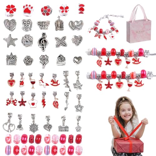 Byeaon Perlen-Armband-Herstellungsset, Armband-Herstellungsset - Handgefertigtes Perlenherstellungsset, Perlenarmband-Set,Trendiges Charm-Armband-Halsketten-Set für Kinder, Perlen-Bastelset für von Byeaon