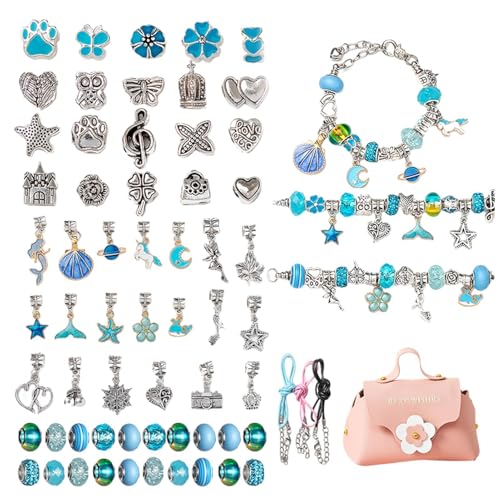 Byeaon Perlen-Armbandherstellungs-Set – buntes Schmuckherstellungszubehör, Armband-Schnurhersteller-Set, Kinder-Bastelset, modisches Schmuck-Set für Mädchen und Frauen von Byeaon