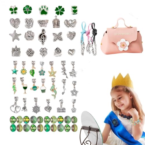 Byeaon Schmuckherstellungs-Set, buntes Schmuckherstellungszubehör, Armbandschnur-Set, Kinder-Perlen-Bastelset, modisches Schmuck-Set für Mädchen und Frauen von Byeaon