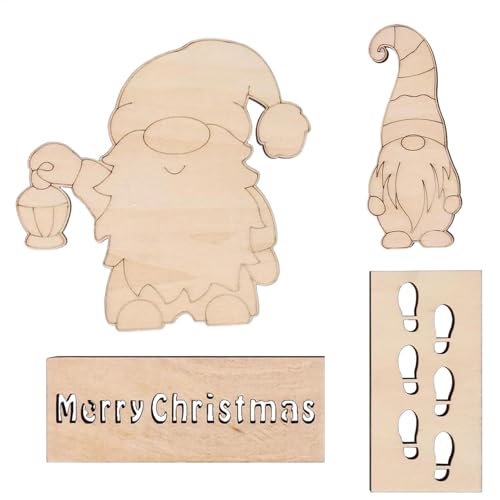 Gnome Footprint Stencils | Reusable Christmas Stencils | Holiday Stencil Templates | Christmas Wall Stencil | Gnome Drawing Template | Wood Christmas Stencils for Floor Porch Wall von Byeaon