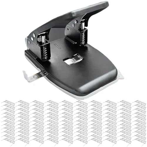 Heavy Duty 2 Hole Punch In Blue, Desktop Hole Puncher, Lightweight Hole Punch, Easy-to-use Hole Punch, Manual 2-hole Punch, Portable And Suitable For Home, Office & School von Byeaon