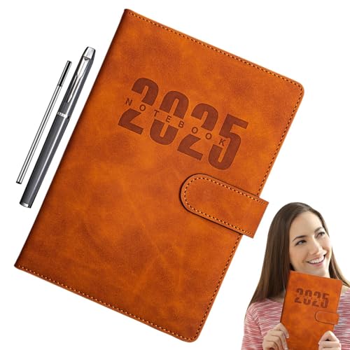 Leder-A5-Notizbuch, Notizblock Für Zuhause, Büro, Geschäftsplan-Organizer, Leder-A5-Notizbuch Für Die Zielplanung, 21 X 14,5 X 0,01 Cm, Für Organizer-Planer von Byeaon