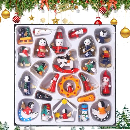 Weihnachten Adventskalender, Weihnachten Advent Dekorationen, 24 Tage Weihnachten Adventskalender, Weihnachten Adventskalender mit Aktivitäten für und Mädchen, Desktop Holz Ornament Kalender von Byeaon