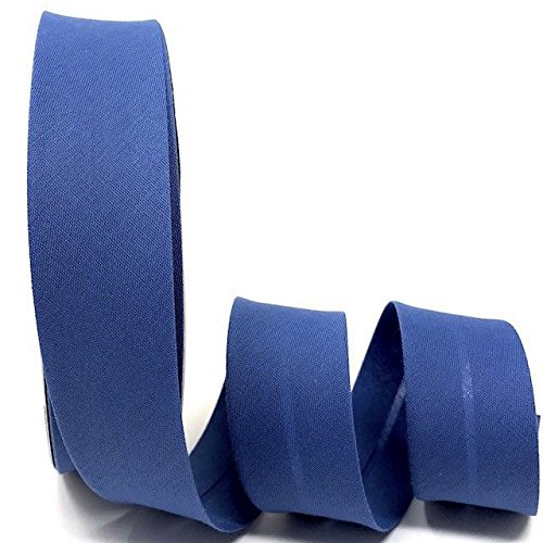 Byetsa Kornblumen blau 30 mm Polycotton Schrägband auf einer 25 m Rolle von Byetsa