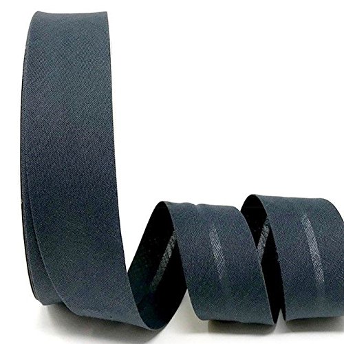 Byetsa Schrägband aus Baumwollmischgewebe, 30 mm, auf einer 25-m-Rolle, stahlgrau von Byetsa