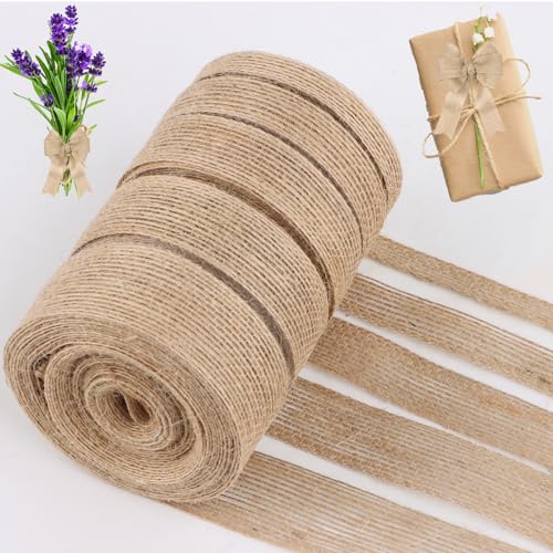 Juteband 5 Rollen,Jute Band Vintage Geschenkband Weihnachten, Juteband Sackleinen Band Jute-Rolle Bastelband für DIY Handwerk Weihnachten Deko Hochzeit Party Basteln Geschenkband von Byffoer