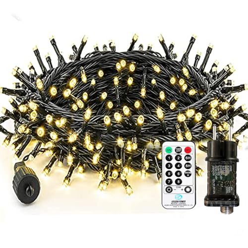 Bzavor Led Lichterkette Strom 15M 100 LED mit Fernbedienung Timer Merkfunktion Steckdose IP65 Wasserdicht, Lichterkette Weihnachtsbaum,Led Lichterkette mit Stecker für Weihnachten Deko Hochzeit von Bzavor