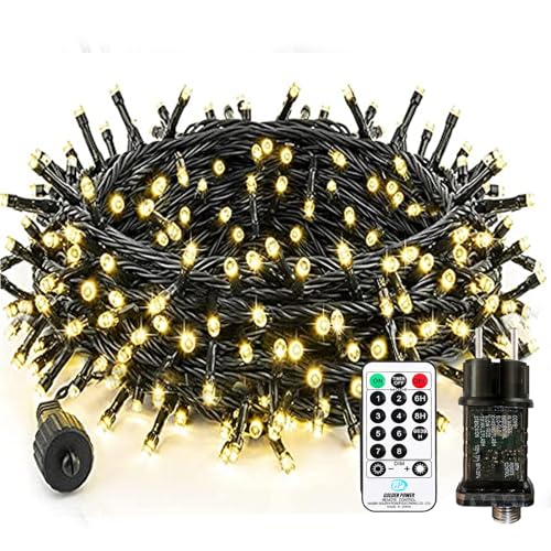 Bzavor Led Lichterkette Strom 55M 500 LED mit Fernbedienung Timer Merkfunktion Steckdose IP65 Wasserdicht Weihnachtsbaum Lichterkette,Led Lichterkette mit Stecker für Weihnachten Deko Hochzeit von Bzavor