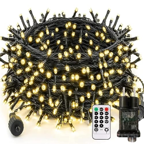 Bzavor Led Lichterkette Strom 55M 500 LED mit Fernbedienung Timer Merkfunktion Steckdose IP65 Wasserdicht Valentinstag Deko Ramadan Deko Geschenk Led Lichterkette mit Stecker für Hochzeit von Bzavor