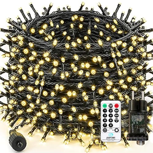 Bzavor Led Lichterkette Strom 85M 800 LED mit Fernbedienung Timer Merkfunktion Lichterkette IP65 Wasserdicht für Innen Außen, LED Lichterkette mit Stecker von Bzavor