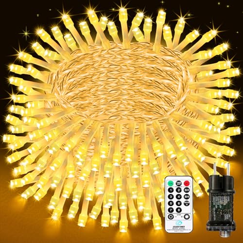 Bzavor 35M 300 LED Lichterkette mit Stecker Timer 8 Modi Merkfunktion IP65 Wasserdicht Lichterkette Outdoor Weihnachtslichterkette Led Außen Lichterkette Strom 35M Lichterkette Innen für Camping Party von Bzavor