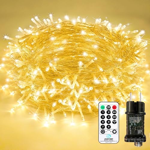 Bzavor 35M 300 LED Lichterkette mit Stecker Timer 8 Modi Merkfunktion IP65 Wasserdicht Lichterkette Outdoor Weihnachtslichterkette Led Außen Lichterkette Strom 35M Lichterkette Innen für Camping Party von Bzavor