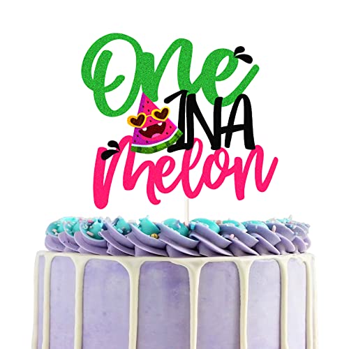 One In A Melone Glitzer Tortenaufsatz Baby First Birthday Kuchen Dekorationen Wassermelone Thema Baby Shower Supplies Tortenaufsatz zum 1. Geburtstag von C/A