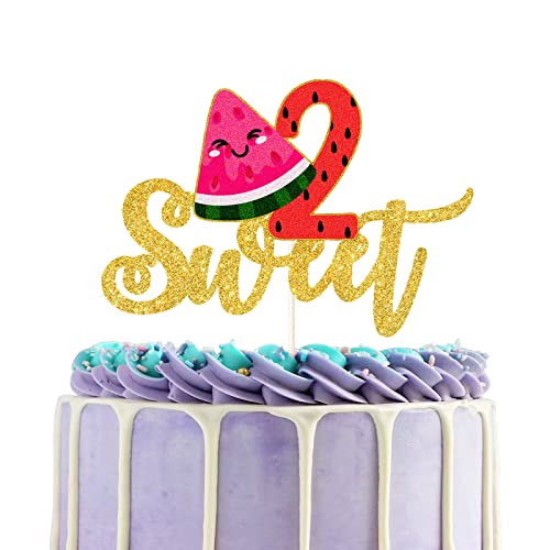 Wassermelone Double Glitter Cake Topper Sommer Baby Kuchen Dekorationen Obst Schild Geburtstag Kuchen Dekor Hawaii Luau Thema Party Supplies von C/A