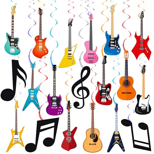 20PCS Guitar Party Hanging Swirls Decorations for Guitar Theme Birthday Party Hanging Booth Props Guitar Party Supplies Boys Birthday Baby Shower Favor Spiral Ornaments von C L cooper life