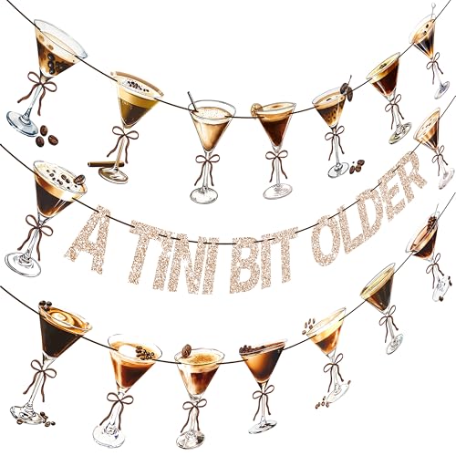 Espresso Martini Themed Birthday Decorations Glitter a Tini Bit Older Banner for Espresso Martini Birthday Party Decorations von C L cooper life