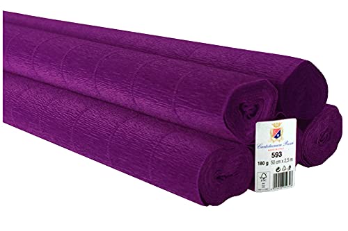 5 Rollen Krepppapier 180 g einfarbig lila von C R Cartotecnica Rossi