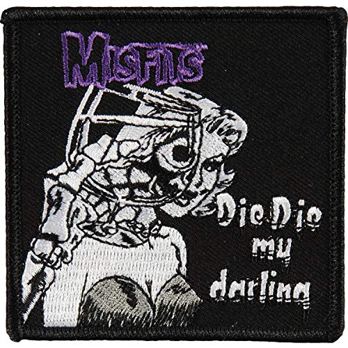 Misfits Die Die My Darling Patch Fleck, Officially Licensed Products Classic Rock Artwork, Iron-On/Sew-On, 3" x 3" Embroidered rotBestickt Patch Fleck von C&D Visionary