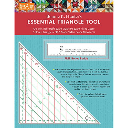 C&T Publishing Fast2Cut Bonnie Hunter's Essential Dreieck-Werkzeug, mehrfarbig, 30,48 x 24,13 x 0,43 cm von C&T Publishing