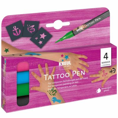 Tattoo Pen 4er-Set Anker,Sterne und Schmetterling von KREUL