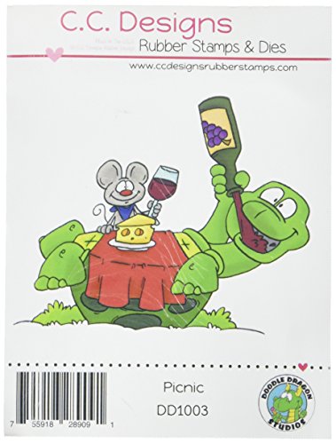 C.C. Designs Dragon Picnic Doodle Dragon Cling Stempel, 7 x 8,9 cm von C.C. Designs