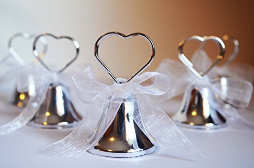 20 Stück Silber Küssen Glöckchen Kussglocke Gastgeschenk Namenskärtchen Hochzeit Tischkärtchen von C.X.Y.