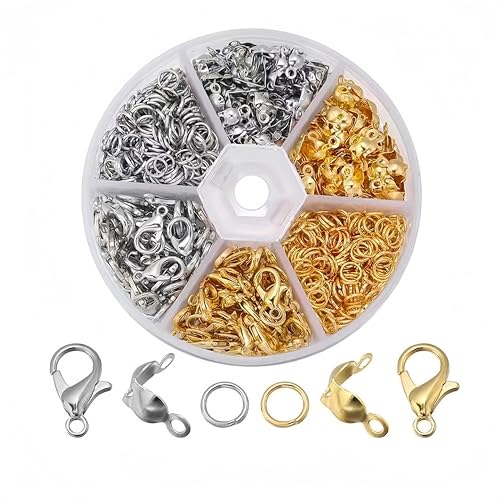 340 Stück Karabinerverschlüsse Haken Ringe Zubehör für die Schmuckherstellung Armbänder DIY Kit mit Trennbox von C.X.Y.